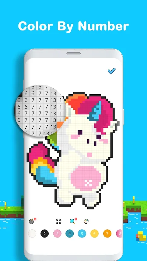 3D像素数字涂色
