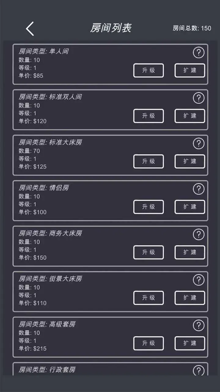 模拟经营:我的酒店(辅助菜单)