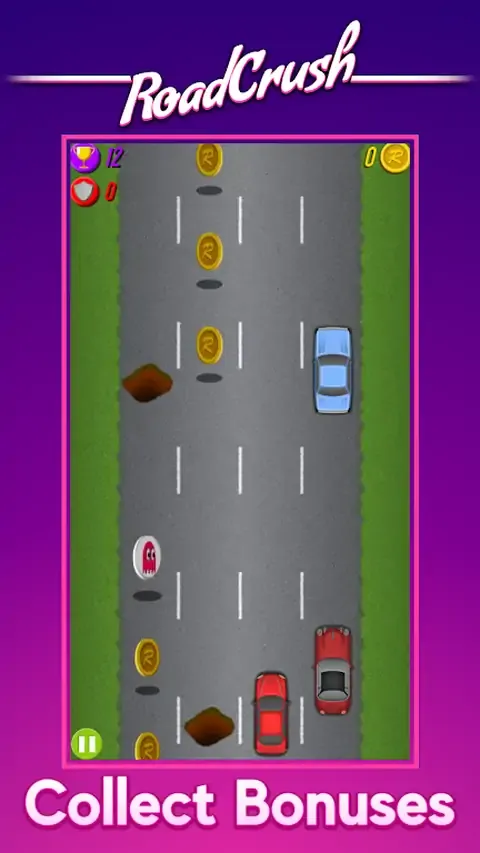 RoadCrush：快速的2D街机游戏