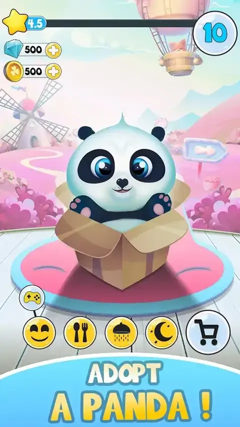 Pu-熊猫虚拟宠物和宠爱可爱游戏的孩子