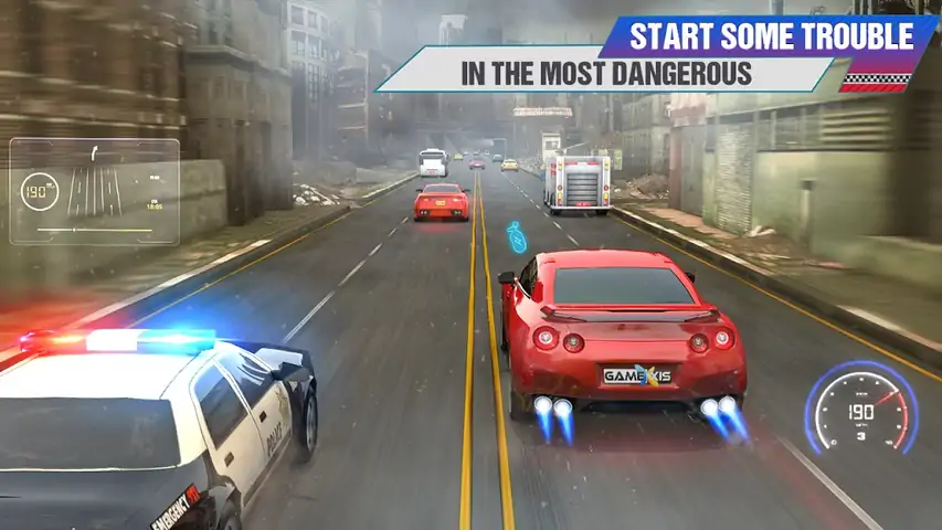 疯狂的汽车交通赛车
