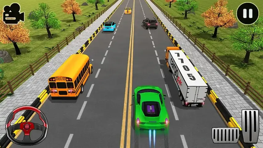 高速公路汽车种族2019：赛跑交通通过特技