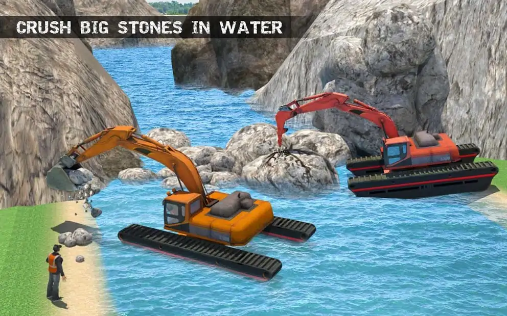 水上冲浪挖掘机起重机3D 水上冲浪挖掘机起重机3D