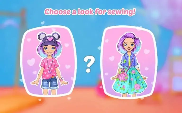 时尚女孩装扮游戏。缝纫衣服