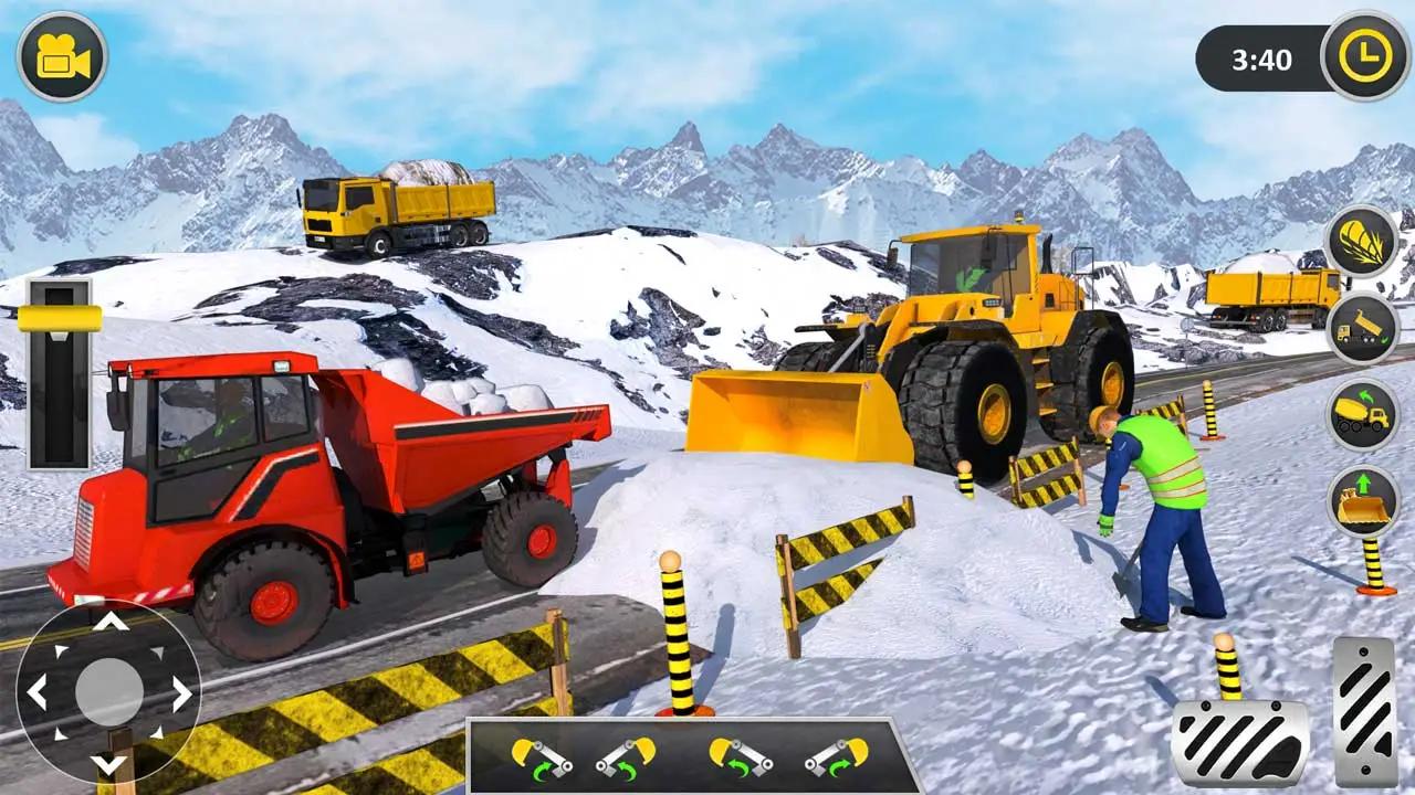 雪地挖掘机卡车游戏3D