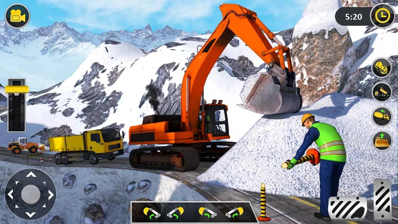 雪地挖掘机卡车游戏3D