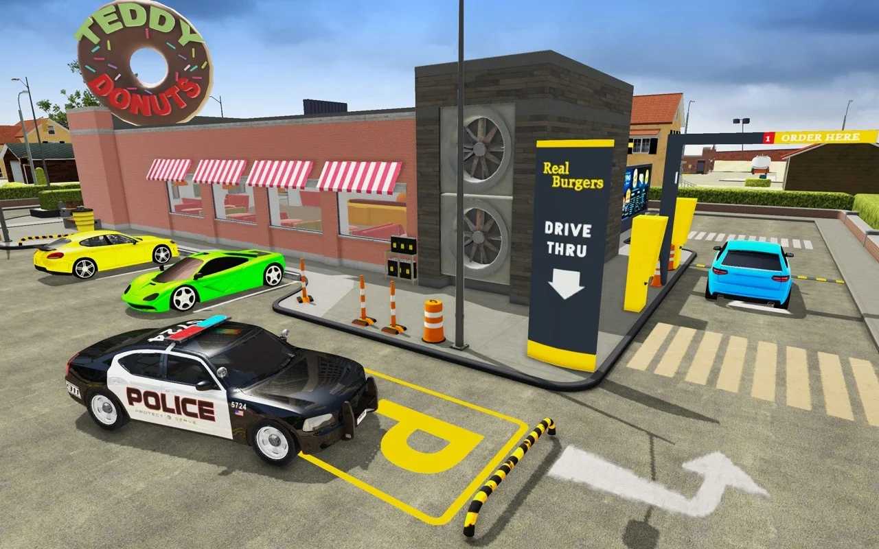 现代警察停车场3d