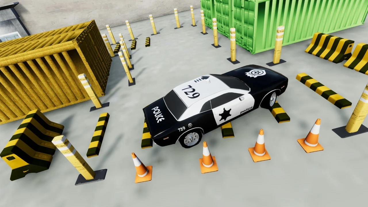现代警察停车场3d