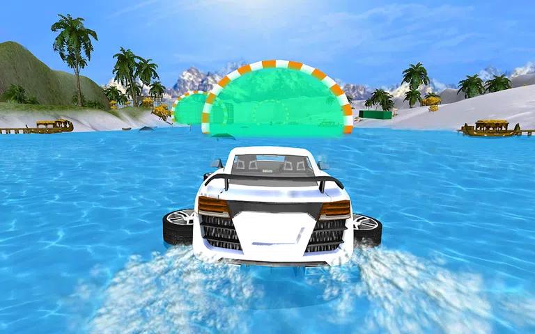 漂浮的汽车冒险-水冲浪特技种族