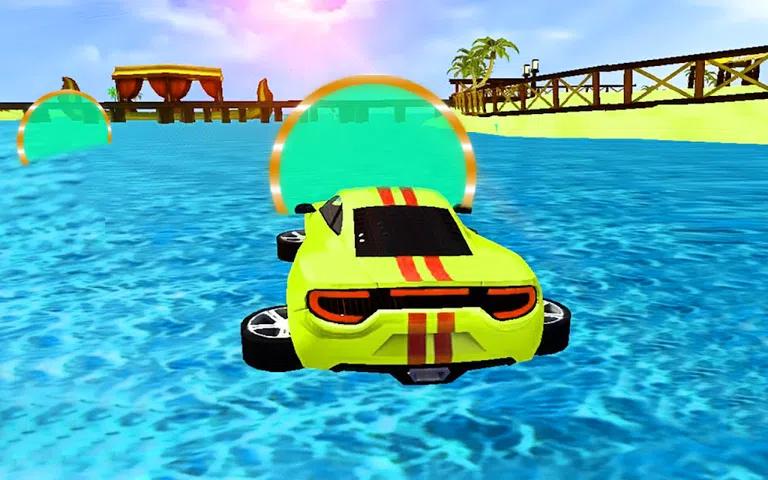 漂浮的汽车冒险-水冲浪特技种族